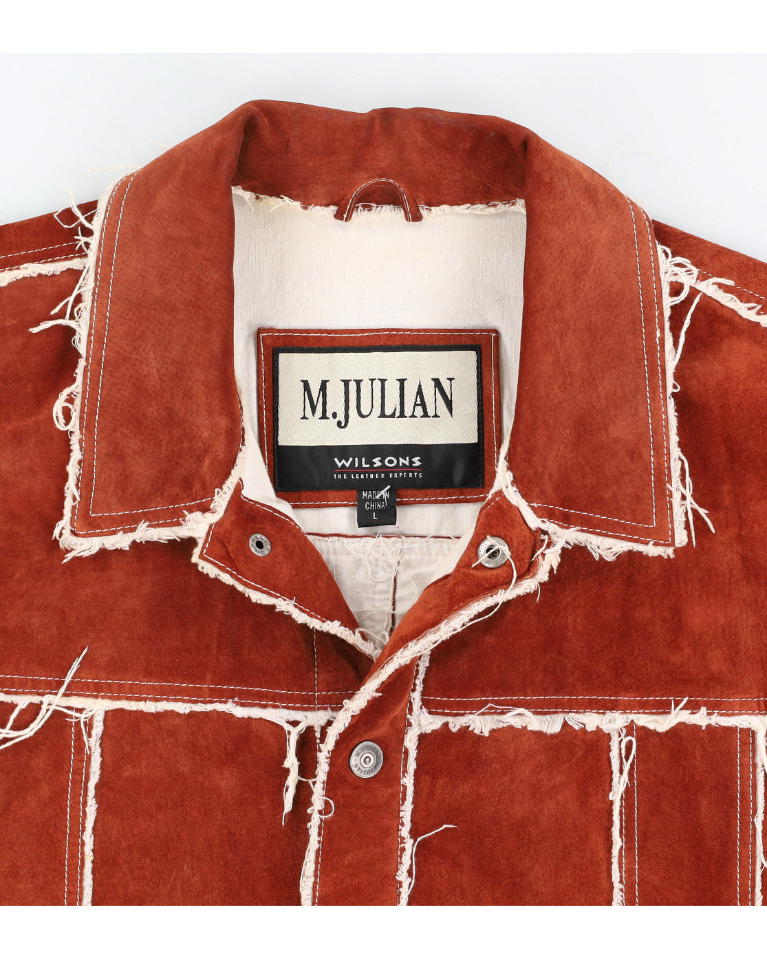 Vintage 90s Wilsons M.Julian Brown Frayed Suede Jacket - L