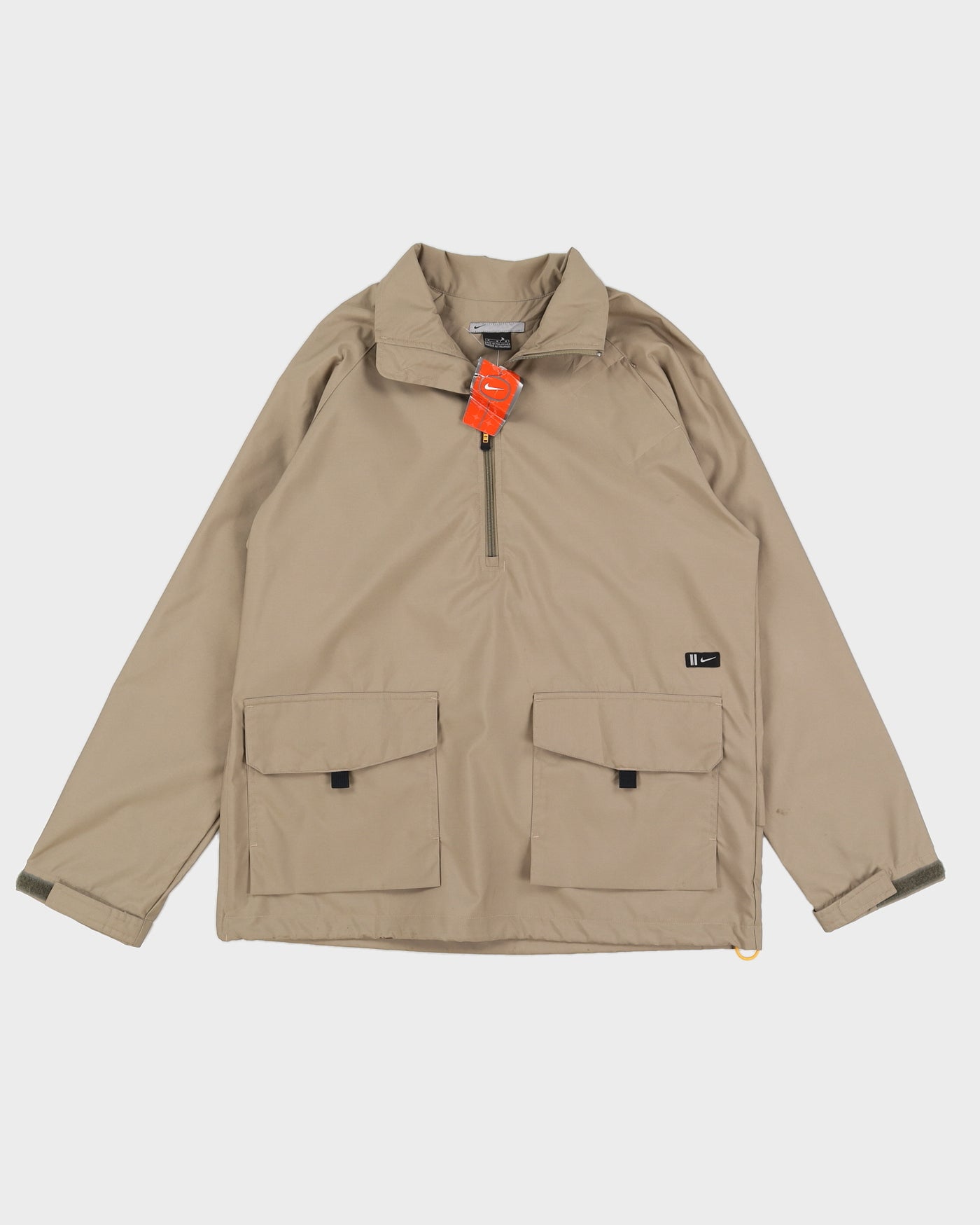 00S Y2K Nike Beige Half Zip Jacket Deadstock With Tags - L