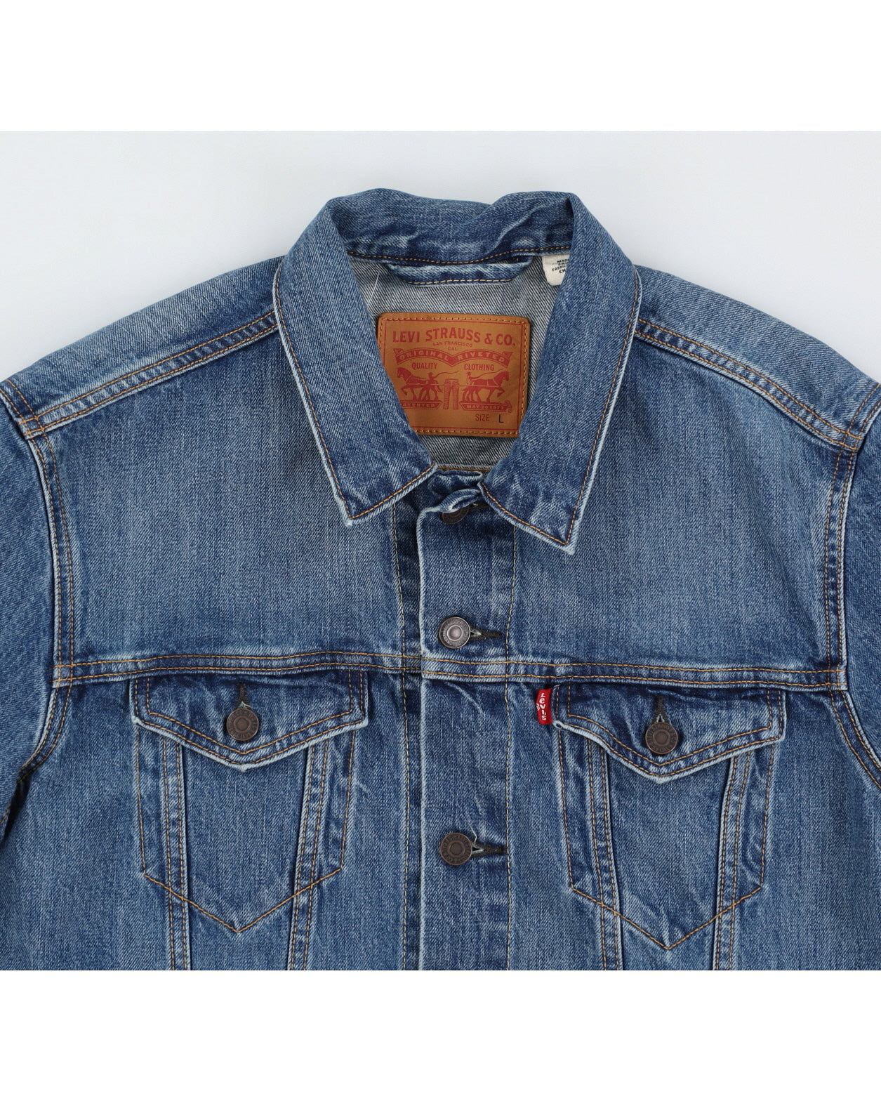 Levi's Repro Medium Wash Denim Trucker Jacket - L