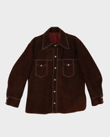 Vintage 70s Brown Suede Shacket - L/XL