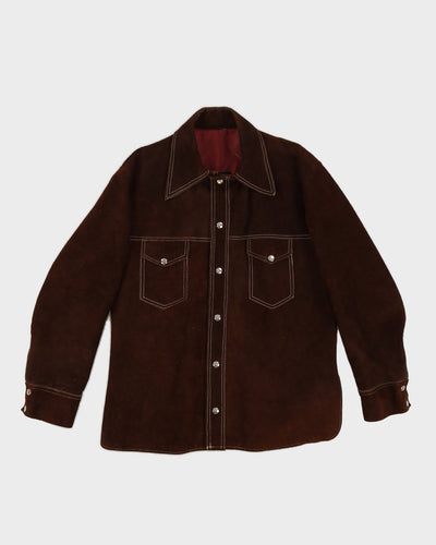 Vintage 70s Brown Suede Shacket - L/XL
