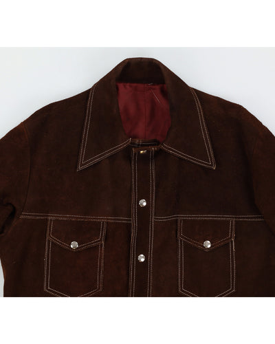 Vintage 70s Brown Suede Shacket - L/XL