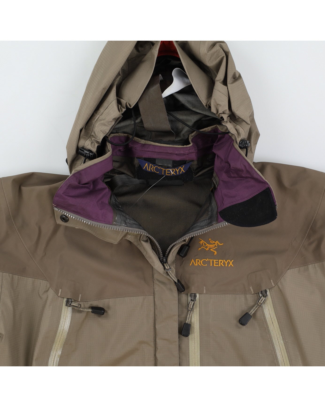 Arc'teryx Khaki Gore-Tex Hooded Jacket - XL