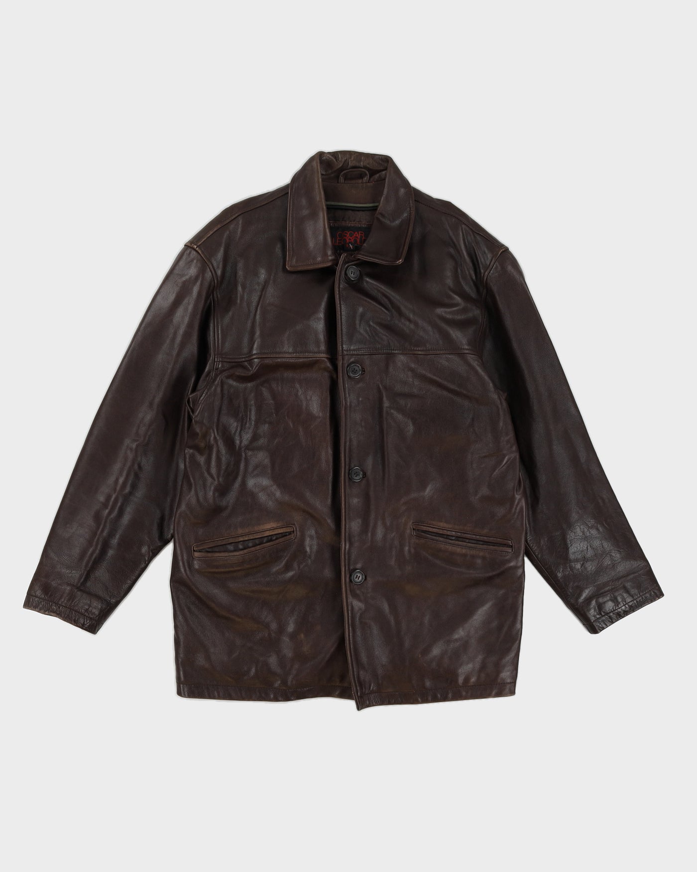 Brown Vintage Leather Jacket - S