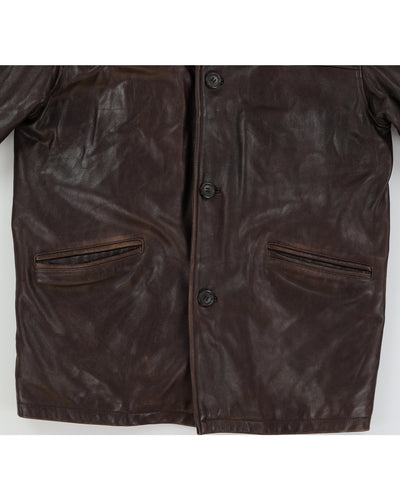 Brown Vintage Leather Jacket - S