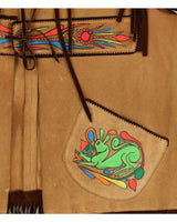 Vintage 1970s Brown Suede Fringed Waistcoat - S