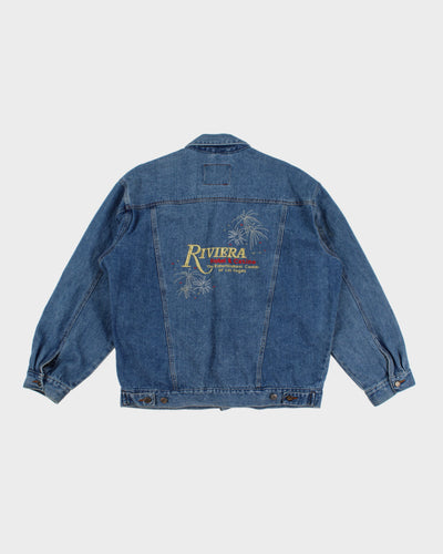 Vintage 90s Las Vegas Riviera Casino & Hotel Jean Denim Jacket - L