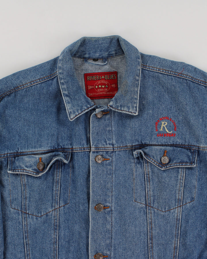 Vintage 90s Las Vegas Riviera Casino & Hotel Jean Denim Jacket - L