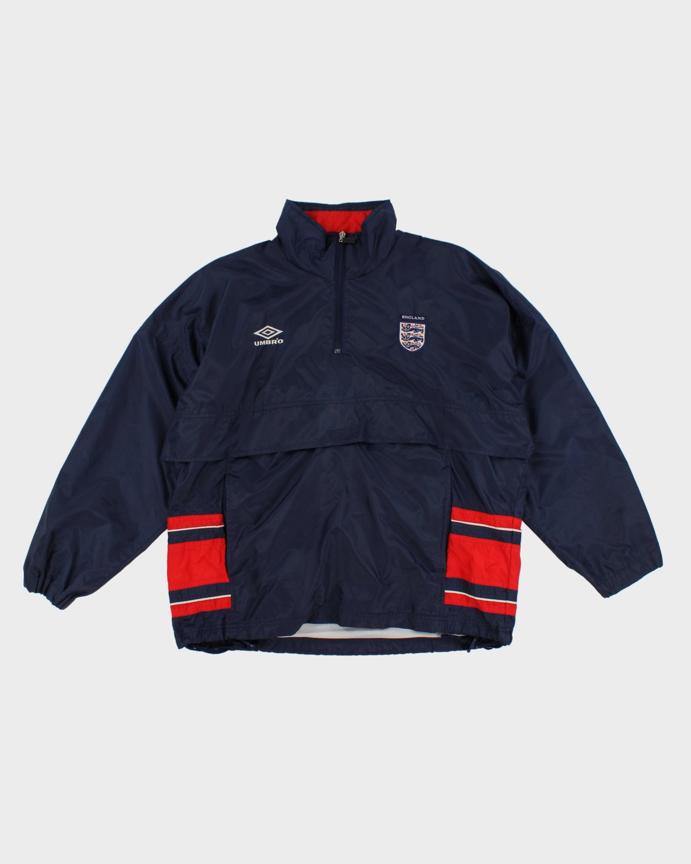 Vintage 90s Umbro x England Quarter Zip Oversize Shell Jacket - M