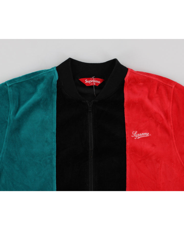 SS18 Supreme Velour Zip Up Bomber Jacket - M