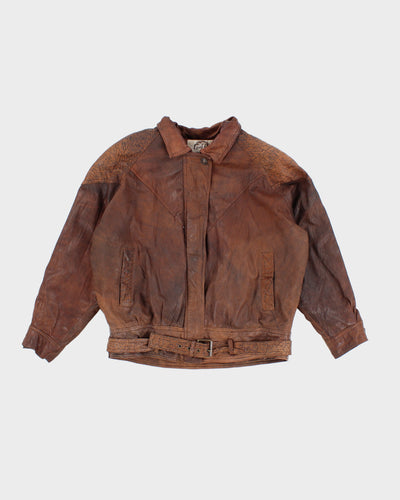 Vintage 70s G-III Fashions Brown Leather Jacket - L