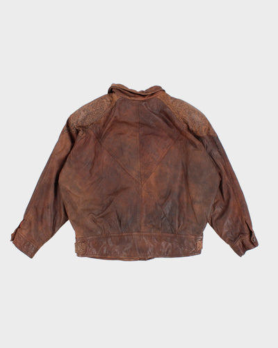 Vintage 70s G-III Fashions Brown Leather Jacket - L