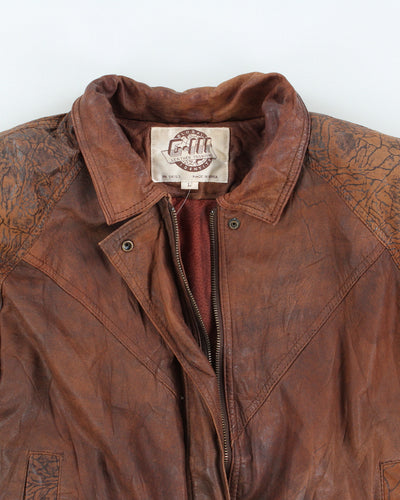 Vintage 70s G-III Fashions Brown Leather Jacket - L