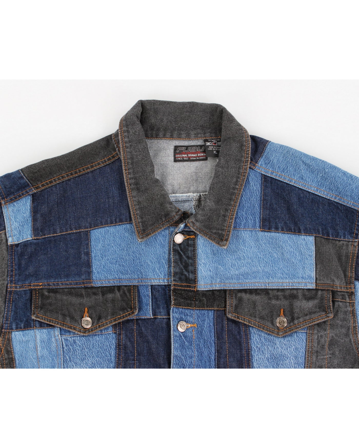 Vintage 90s FUBU Patchwork Denim Jacket - XL