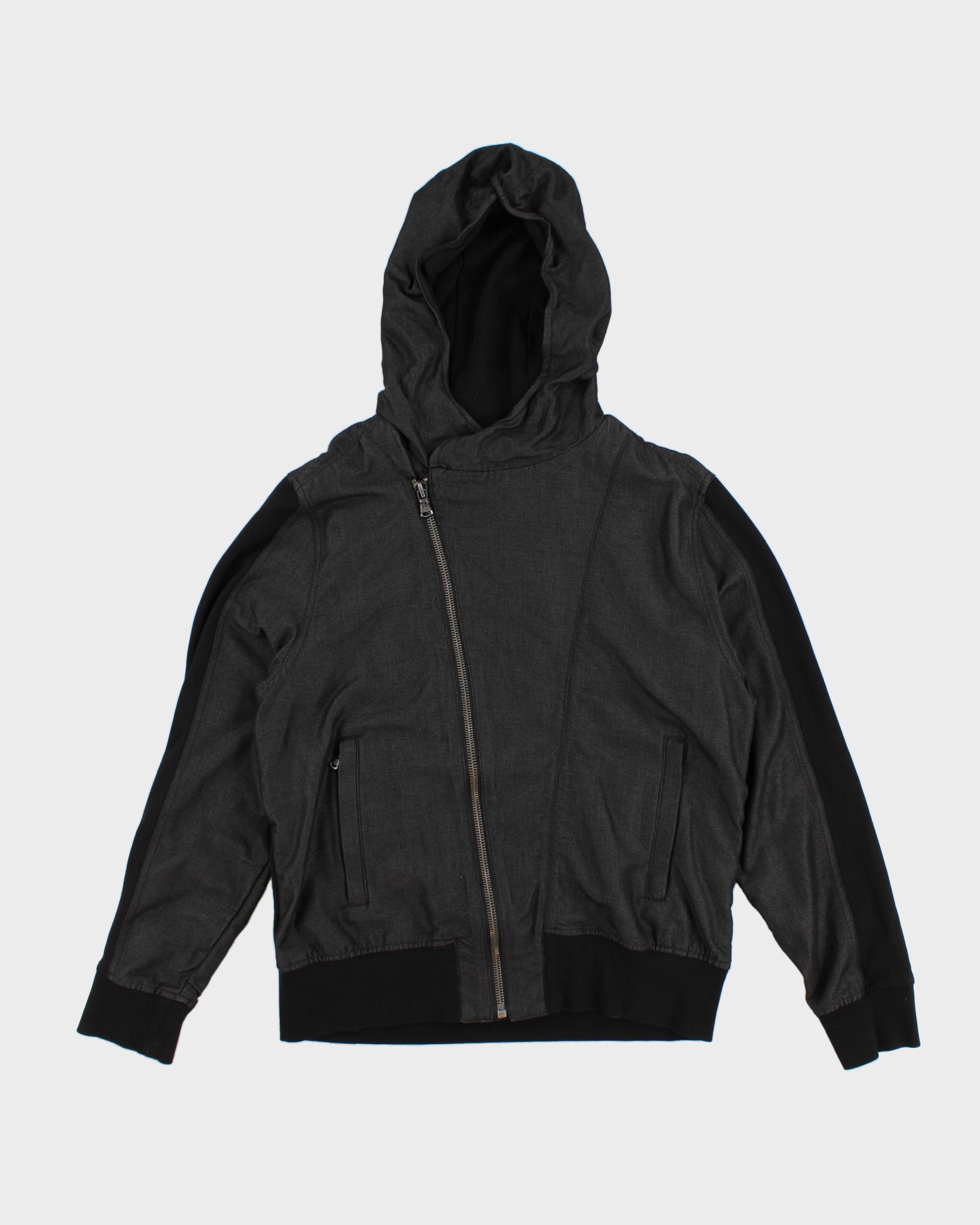 7 For All Mankind Asymmetrical Zip Hooded Jacket - XL