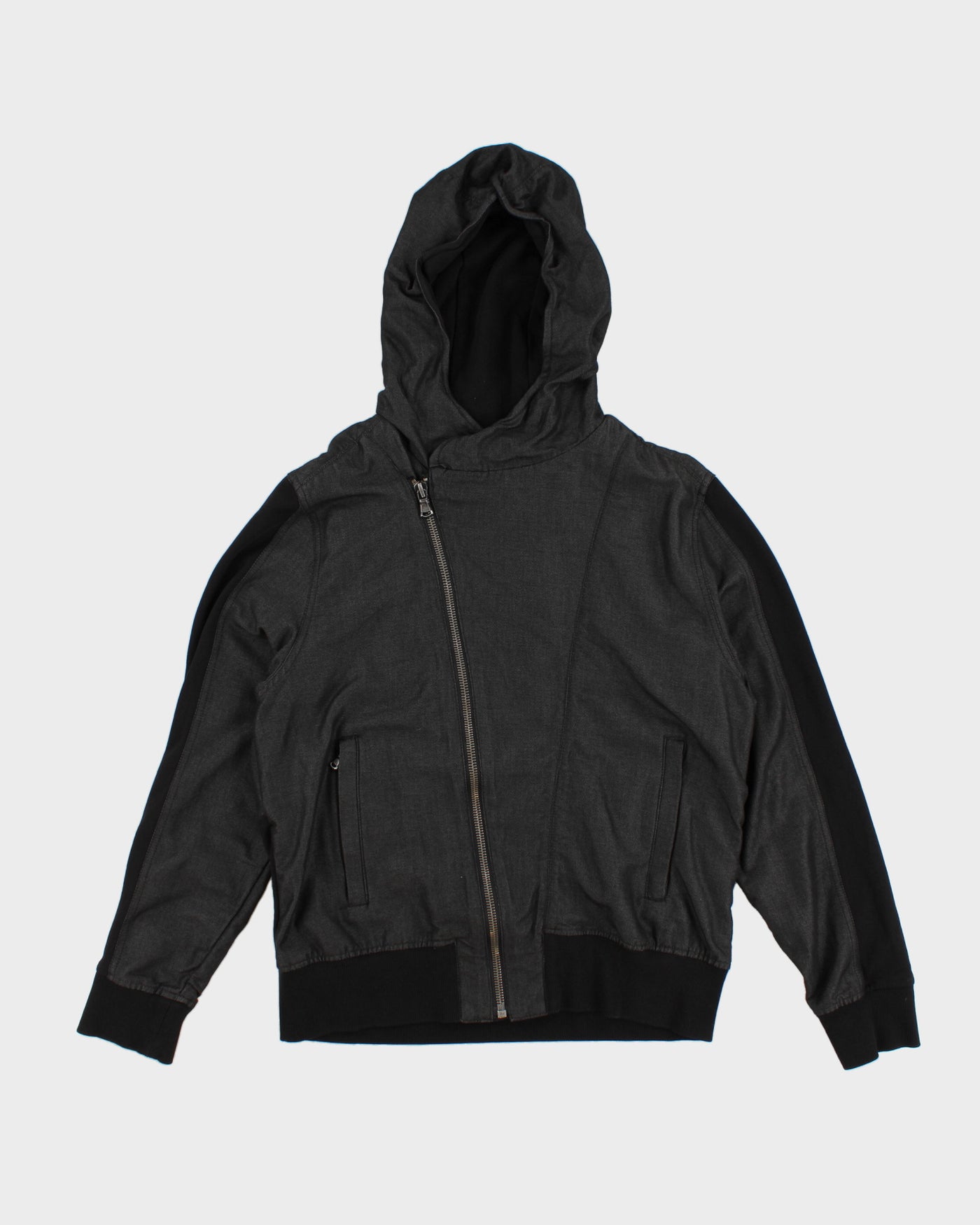 7 For All Mankind Asymmetrical Zip Hooded Jacket - XL