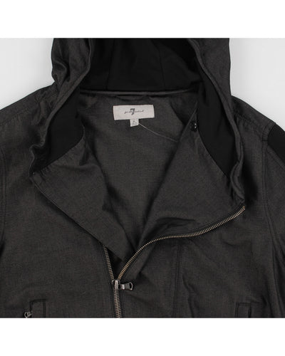 7 For All Mankind Asymmetrical Zip Hooded Jacket - XL