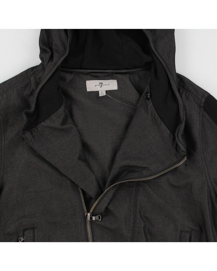 7 For All Mankind Asymmetrical Zip Hooded Jacket - XL
