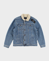 Mavi Jeans Blue Denim Shearling Jacket - XL