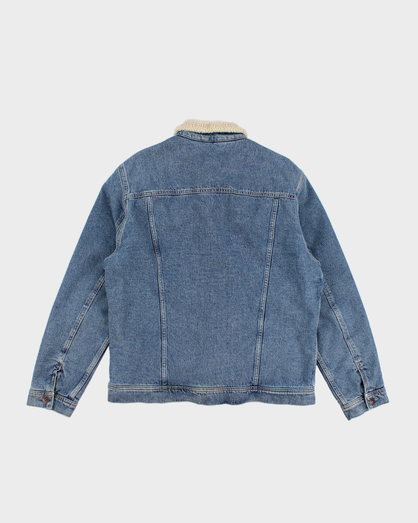 Mavi Jeans Blue Denim Shearling Jacket - XL