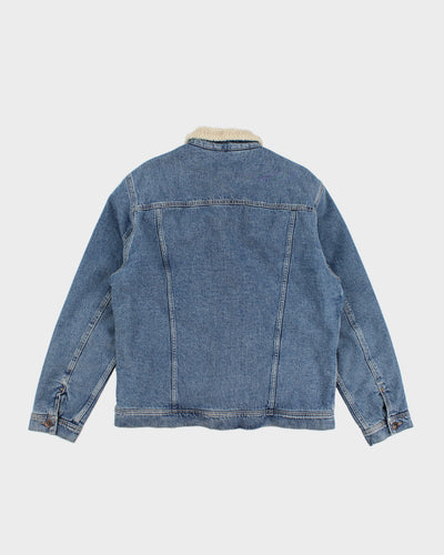 Mavi Jeans Blue Denim Shearling Jacket - XL