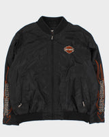 Harley Davidson Oversized Embroidered Bomber Jacket - XL