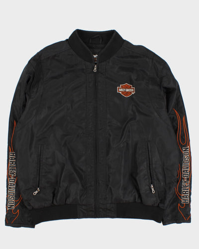 Harley Davidson Oversized Embroidered Bomber Jacket - XL