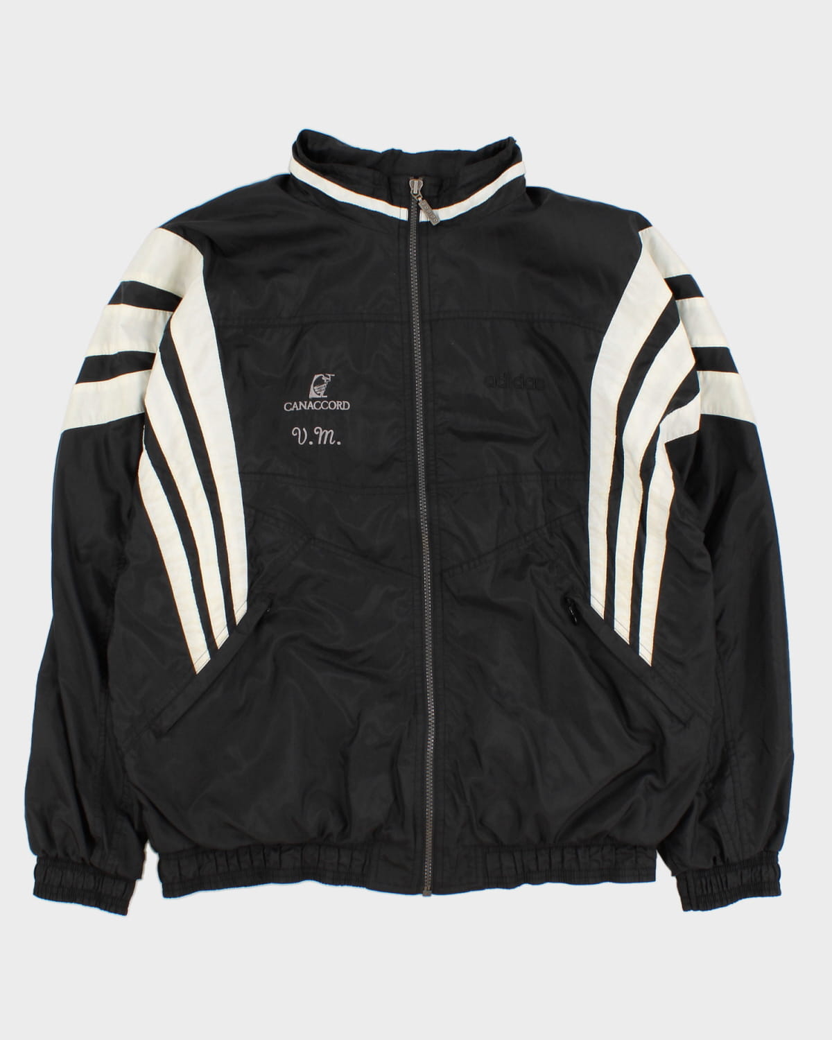 Vintage 90s Adidas Black Windbreaker Jacket - XXL