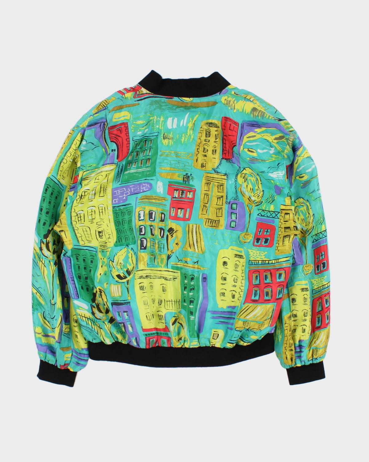 Vintage Diane Gilman Silk Bomber Jacket - S