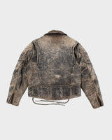 Vintage Streetline Wear Worn Leather Motorcycle Jacket - L
