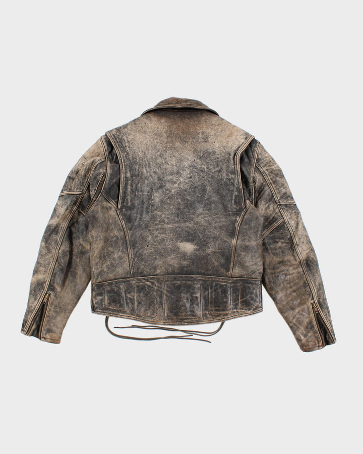 Vintage Streetline Wear Worn Leather Motorcycle Jacket - L