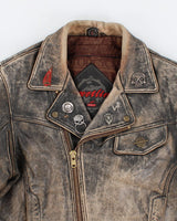 Vintage Streetline Wear Worn Leather Motorcycle Jacket - L