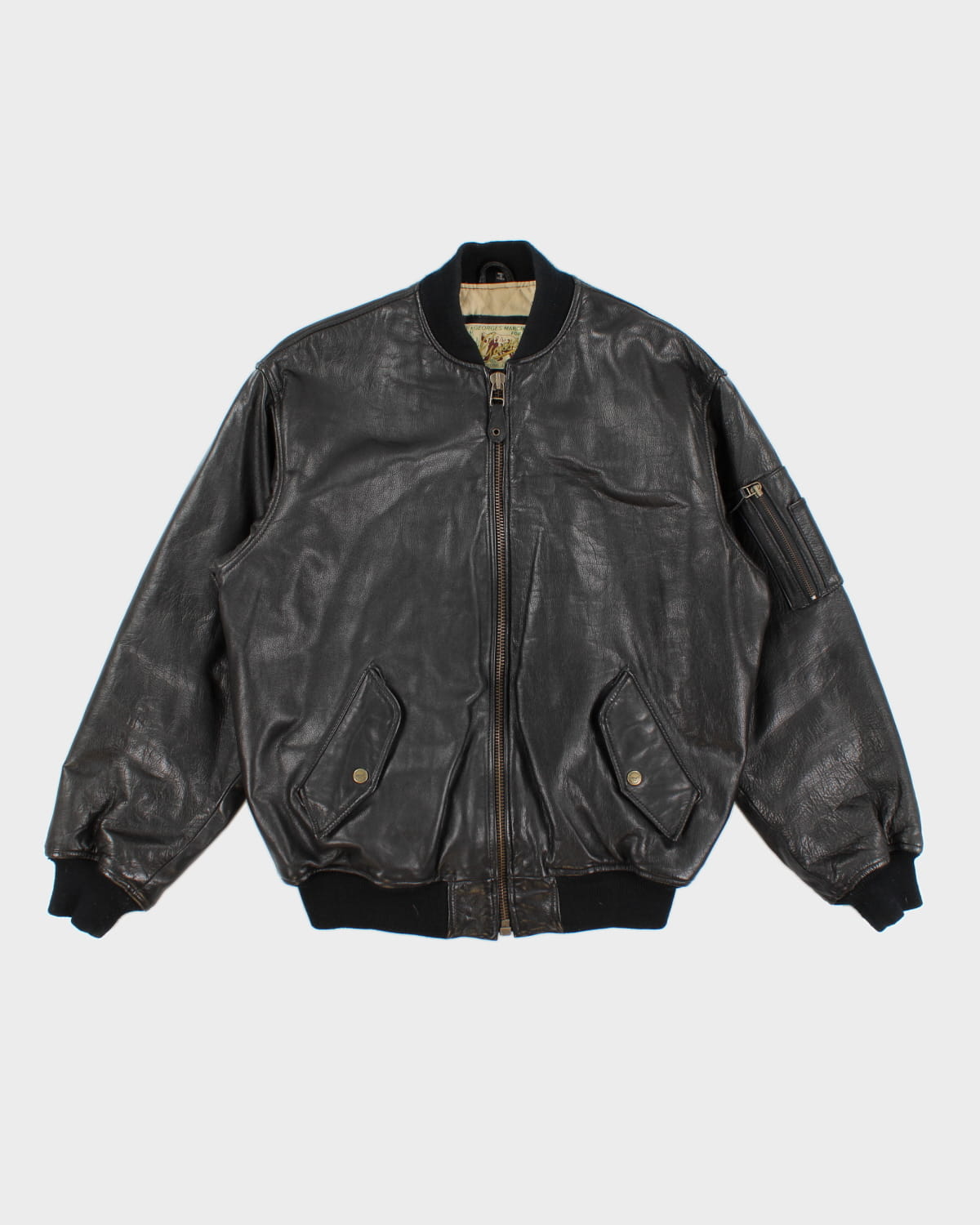 Vintage Georges Marciano For Guess Leather Bomber Jacket - M