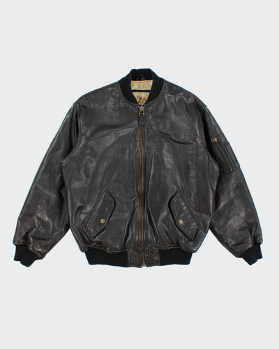 Vintage Georges Marciano For Guess Leather Bomber Jacket - M