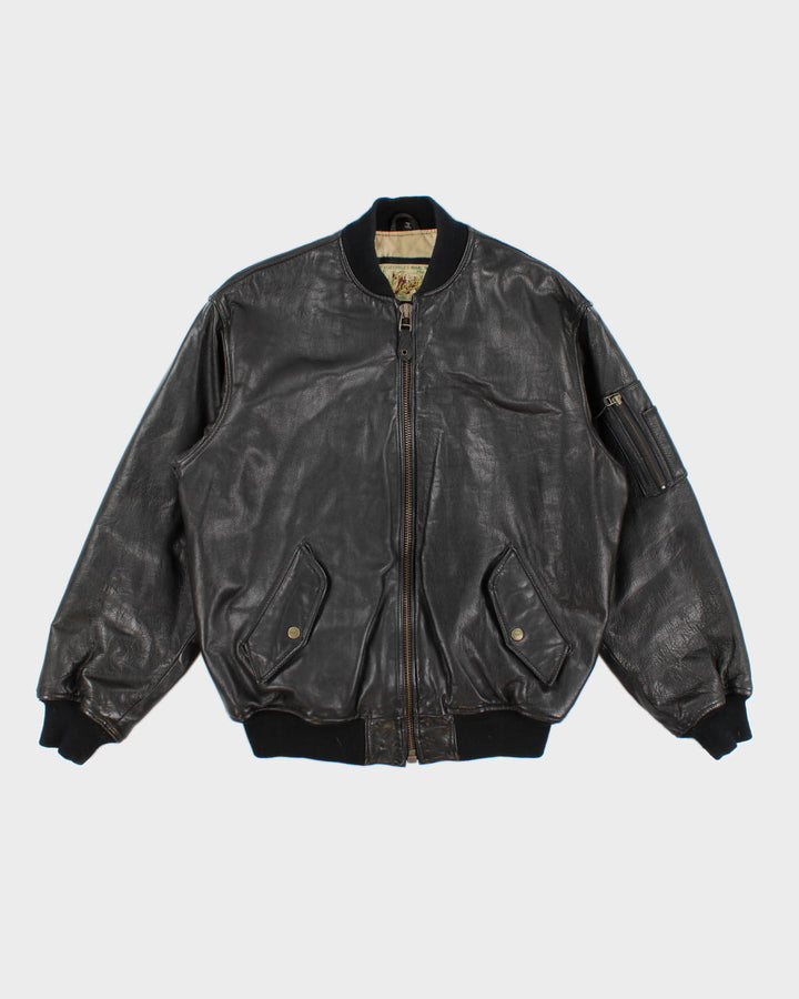 Vintage Georges Marciano For Guess Leather Bomber Jacket - M