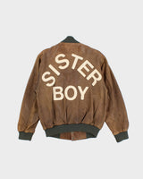 Vintage Sister Boy Brown Leather Bomber Jacket - S
