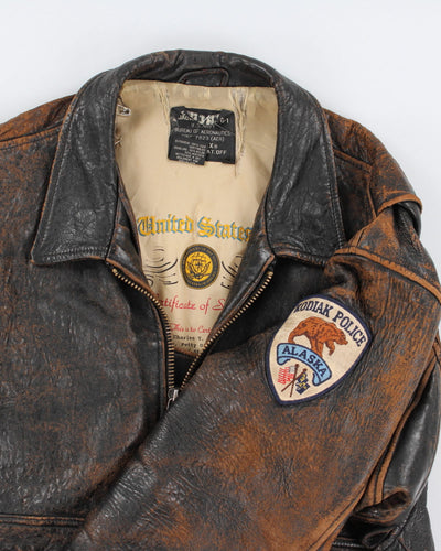 90's Avirex Leather Jacket - L