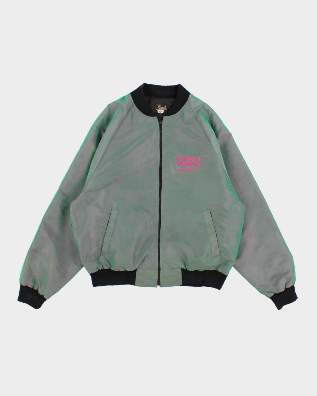 Girard's Sam's Town Las Vegan Two Tone Green/Purple Bomber Jacket - XL