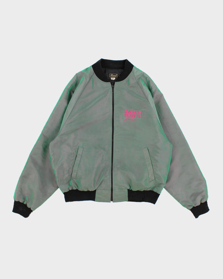 Girard's Sam's Town Las Vegan Two Tone Green/Purple Bomber Jacket - XL