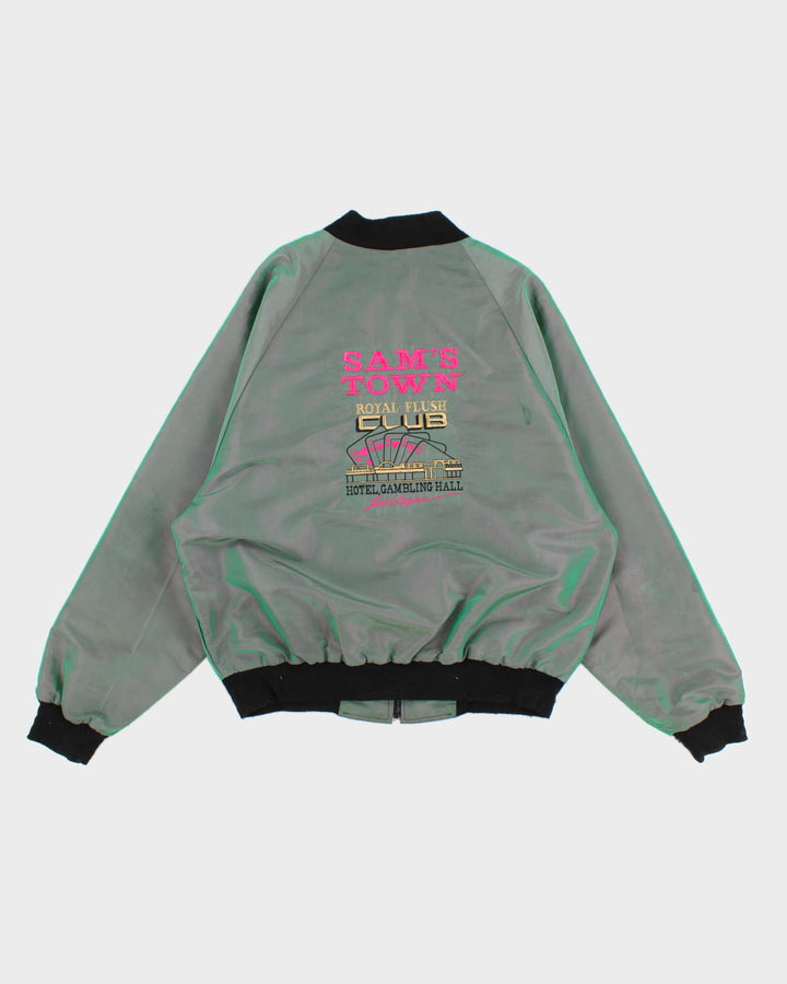 Girard's Sam's Town Las Vegan Two Tone Green/Purple Bomber Jacket - XL