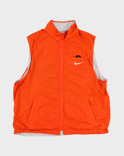 Vintage 90s Nike Reversible Orange/Grey Vest - XL