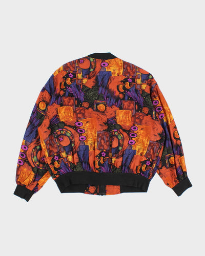 Vintage 80s Abstract Bomber Jacket - S