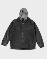 Genuine Dickies Hooded Faded Black Jacket - L