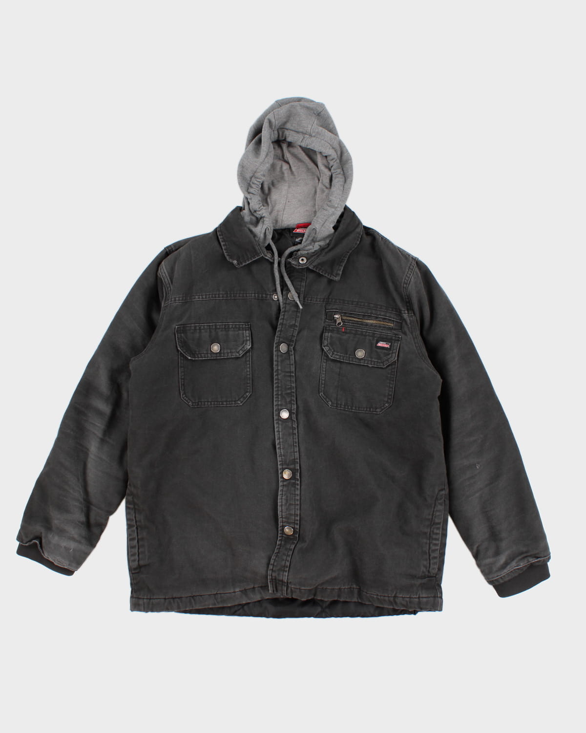 Genuine Dickies Hooded Faded Black Jacket - L