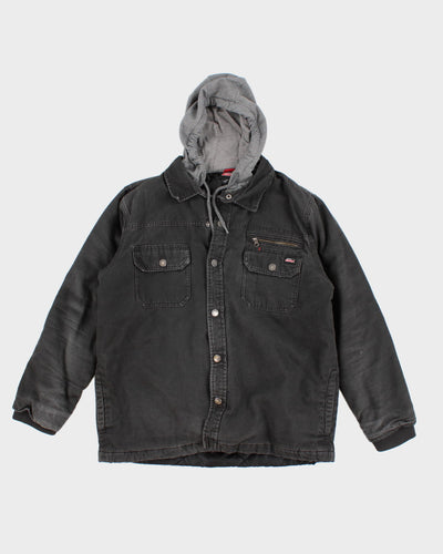 Genuine Dickies Hooded Faded Black Jacket - L