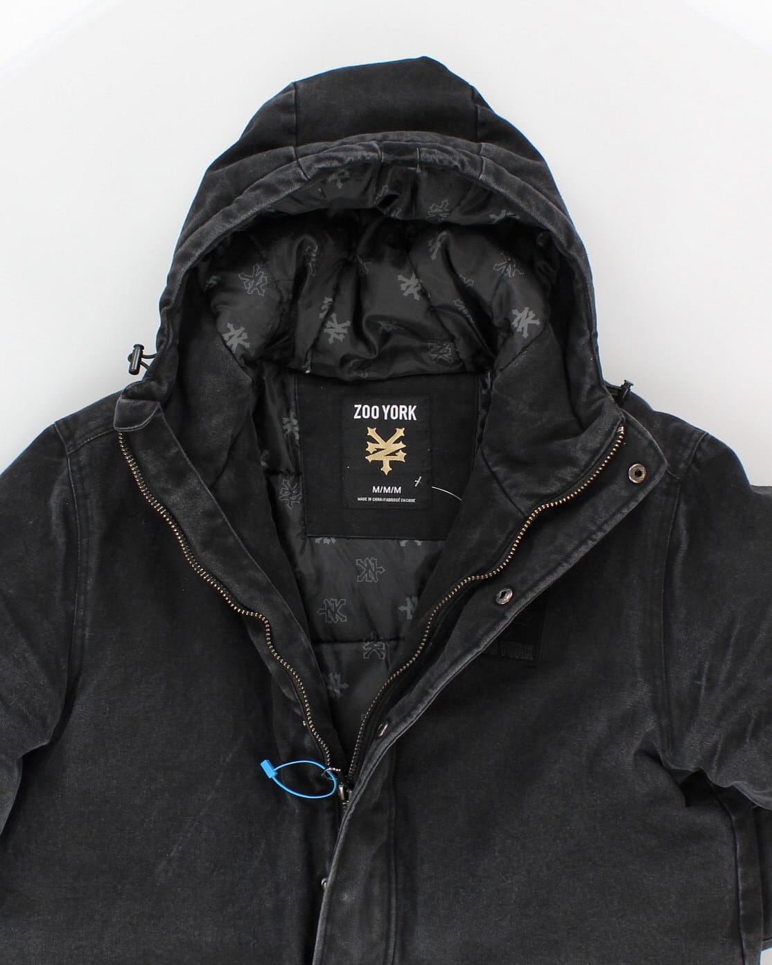 00s Zoo York Faded Black Hooded Jacket - M