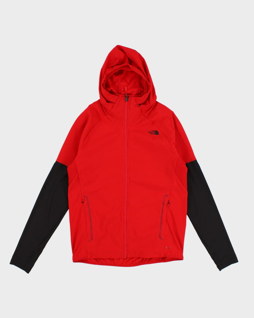 North face red sales and black fleece jacket