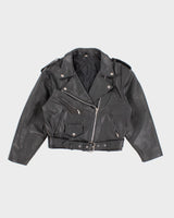 Timeless Vintage Distressed Biker Jacket - M