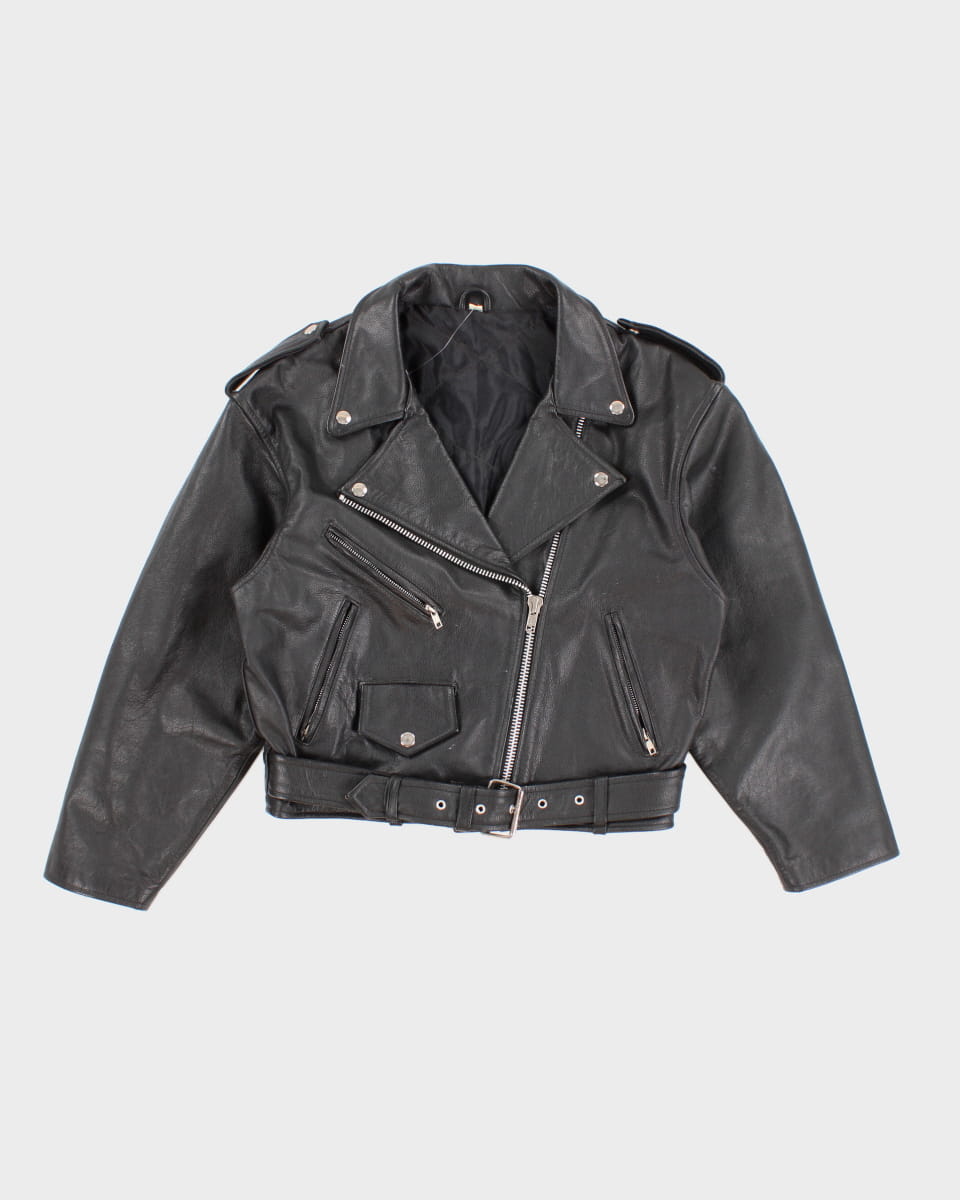 Timeless Vintage Distressed Biker Jacket - M