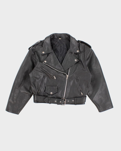 Timeless Vintage Distressed Biker Jacket - M